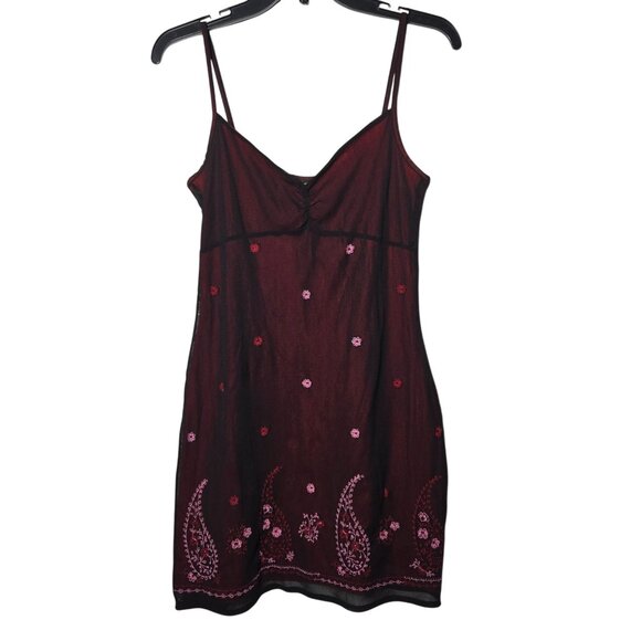 Y2K Rue 21 Embroidered Mini Babydoll Dress Size Medium Valentines Whimsigoth - Picture 1 of 9